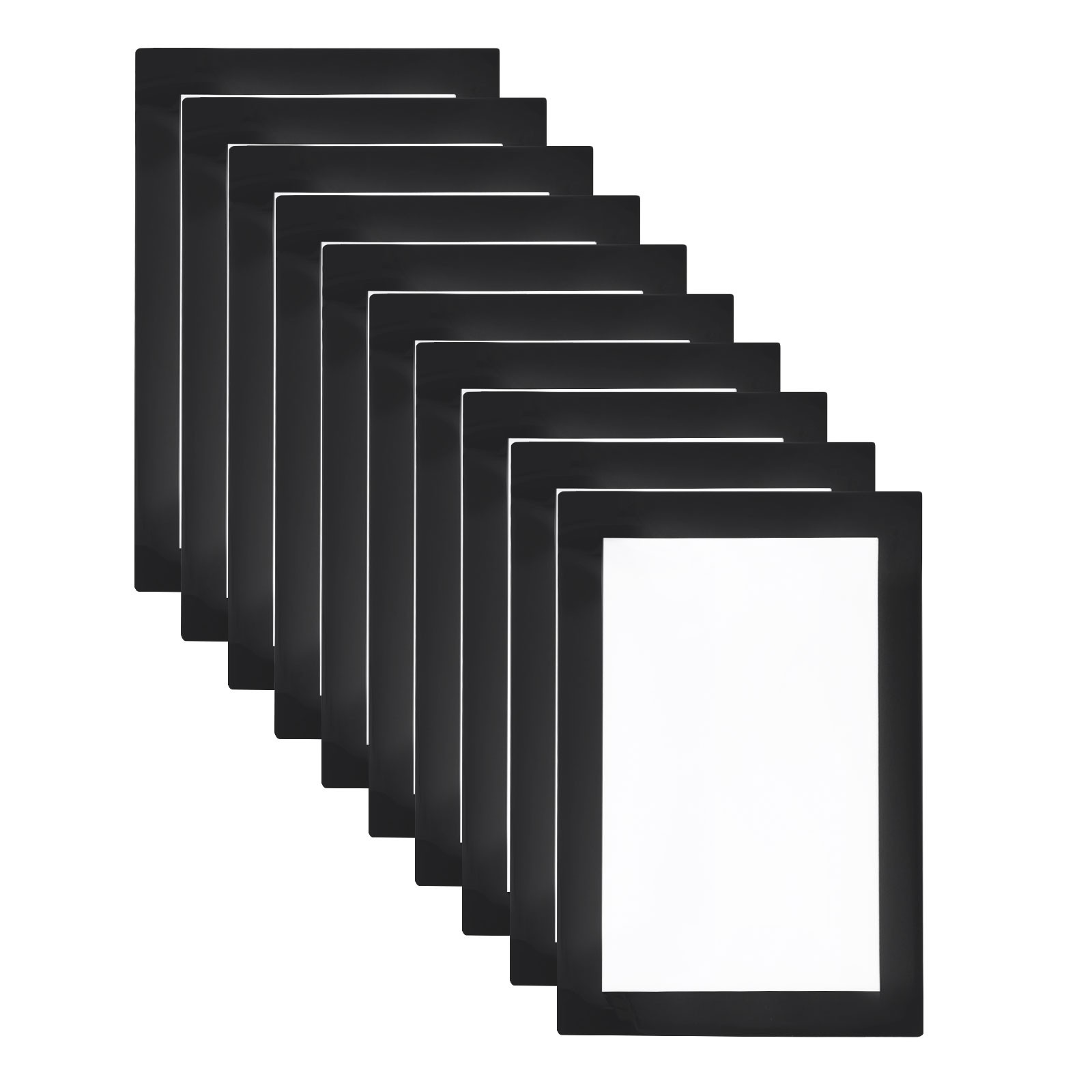 10pcs Self Adhesive Magnetic Wall Sign Holder, 4″x6″ Frame Display,Black