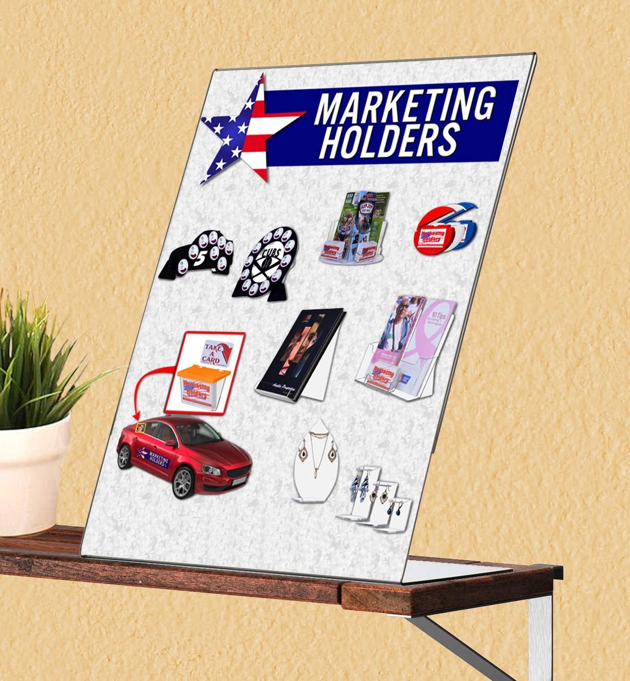 Marketing Holders Printed Literature Table Tent 8.5″w x 11″h Side Load, Clear