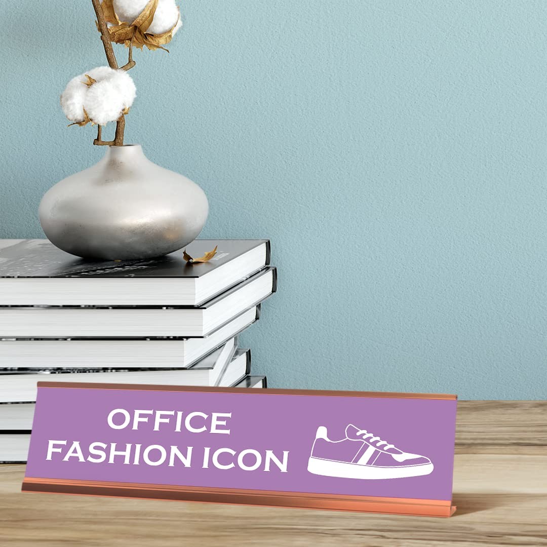 Office Fashion Icon (Sneakers) Desk Sign (2×8″)