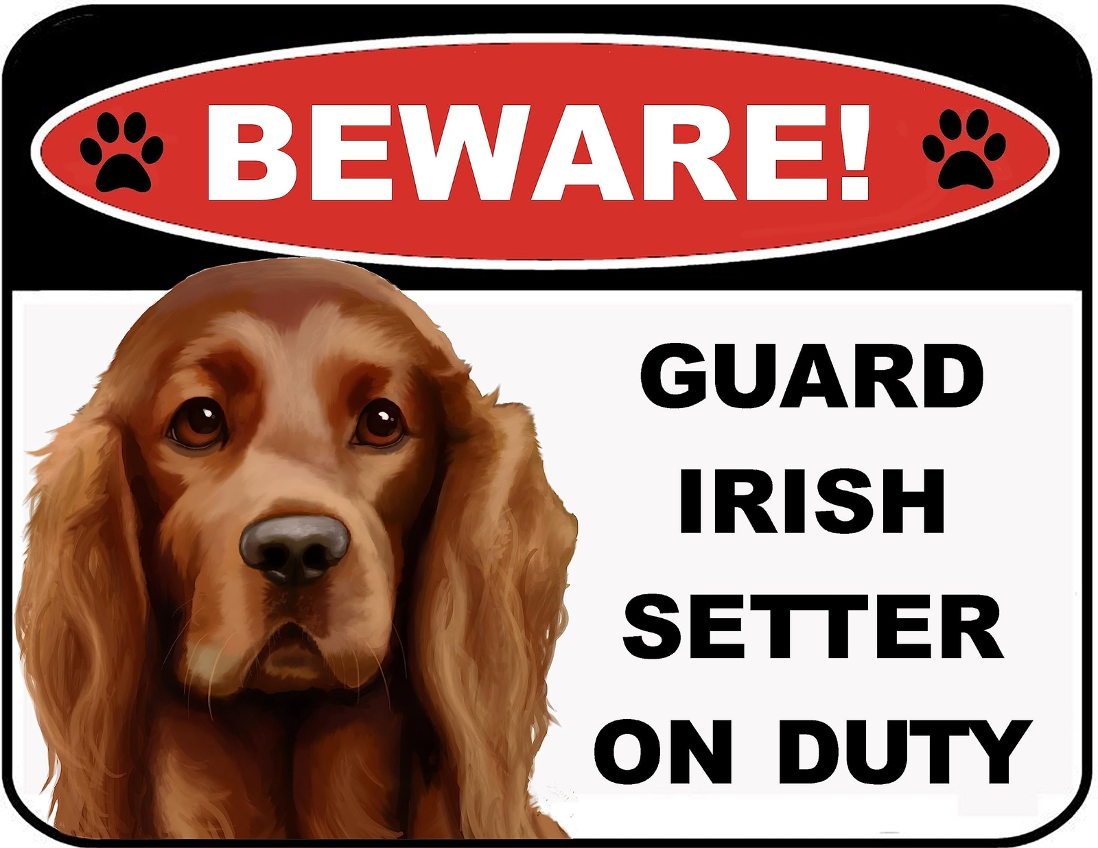 LED Light Up Red Flashing Blinking Attention Grabbing Laminated Dog Sign Beware