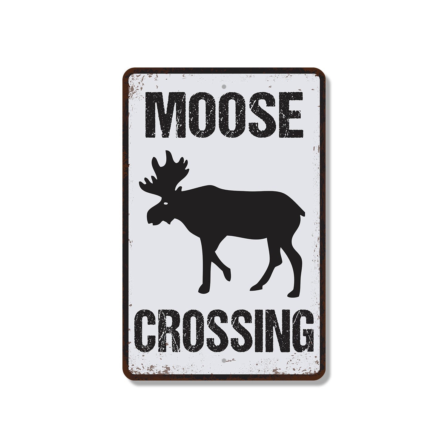 Moose Crossing Distressed Sign Antlers Have Right Of Way Perfect for Cabins