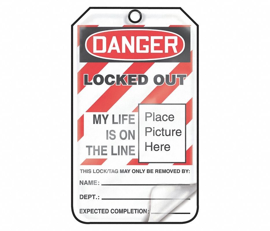 Accuform MLT609LPM 5-3/4″x3-1/4″ Plastic Red/White Locked Out Safety Tag QTY 10