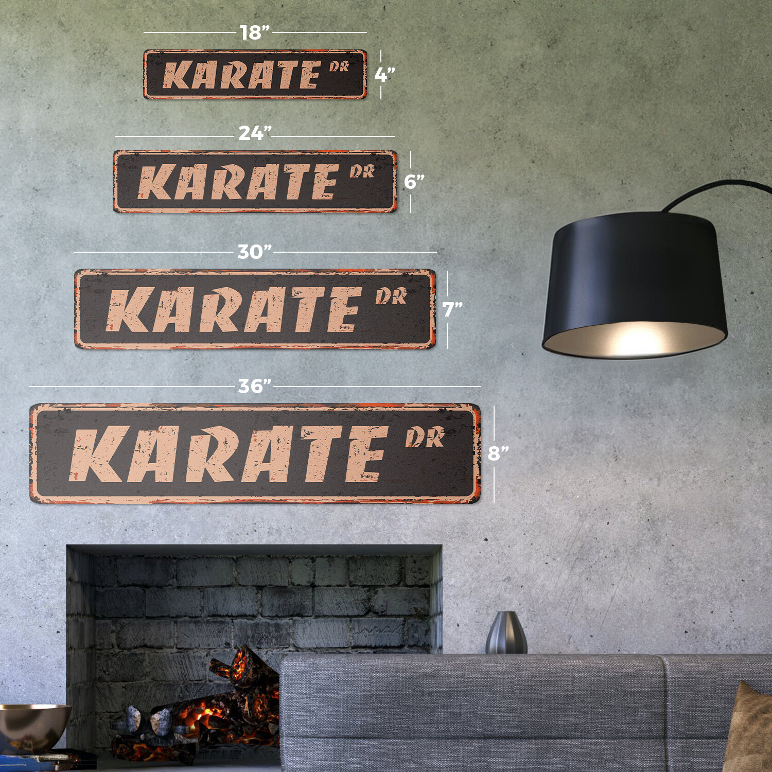 KARATE Vintage Street Sign Metal Plastic martial arts tae kwon do