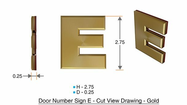 1 PCS – Apartment Number Sign/Mailbox Number Sign,Letter E(Gold,3D…-REF24-1027
