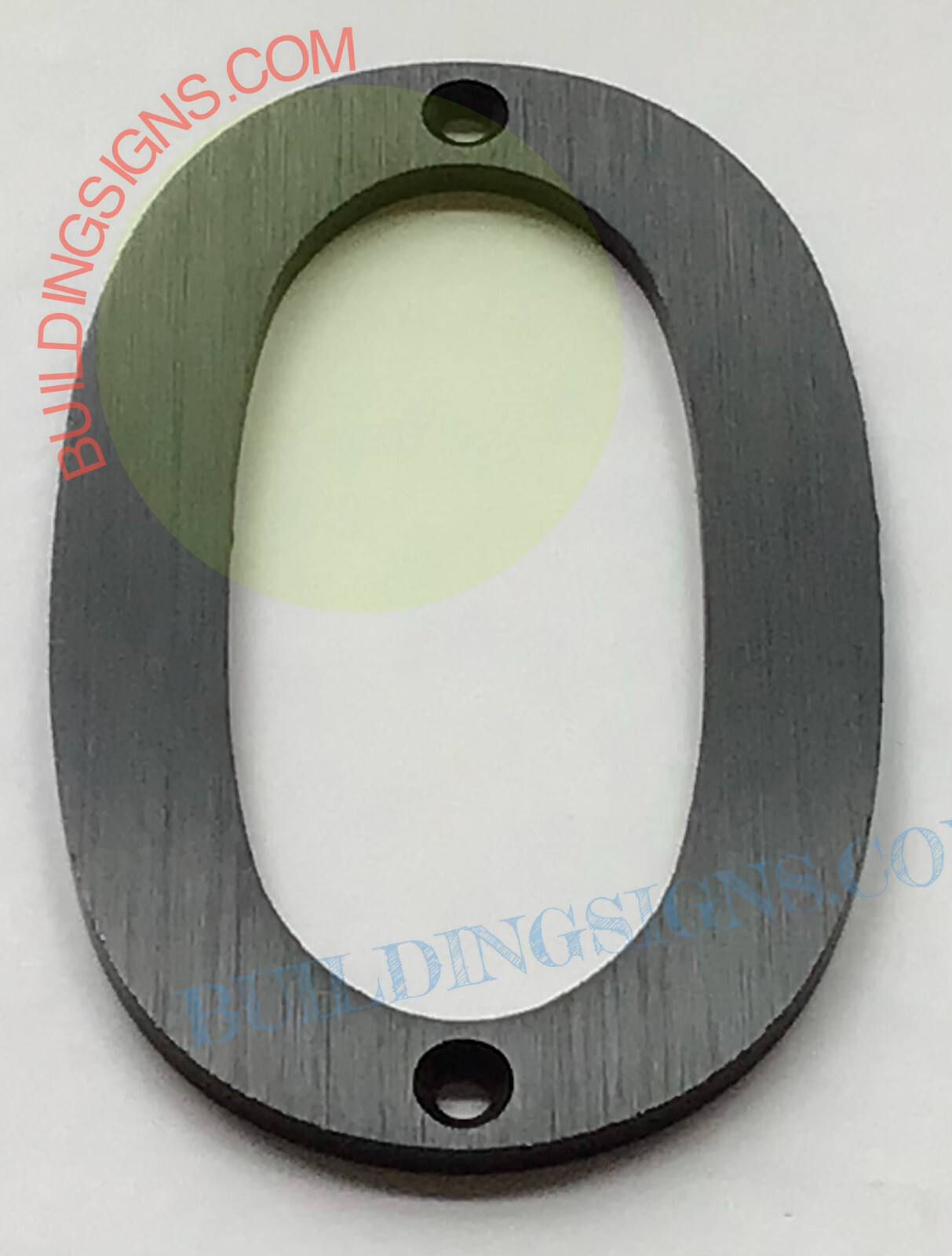 Apartment number O Sign (Black Aluminum, 3 inch)-Floating Mount -REF24-1027