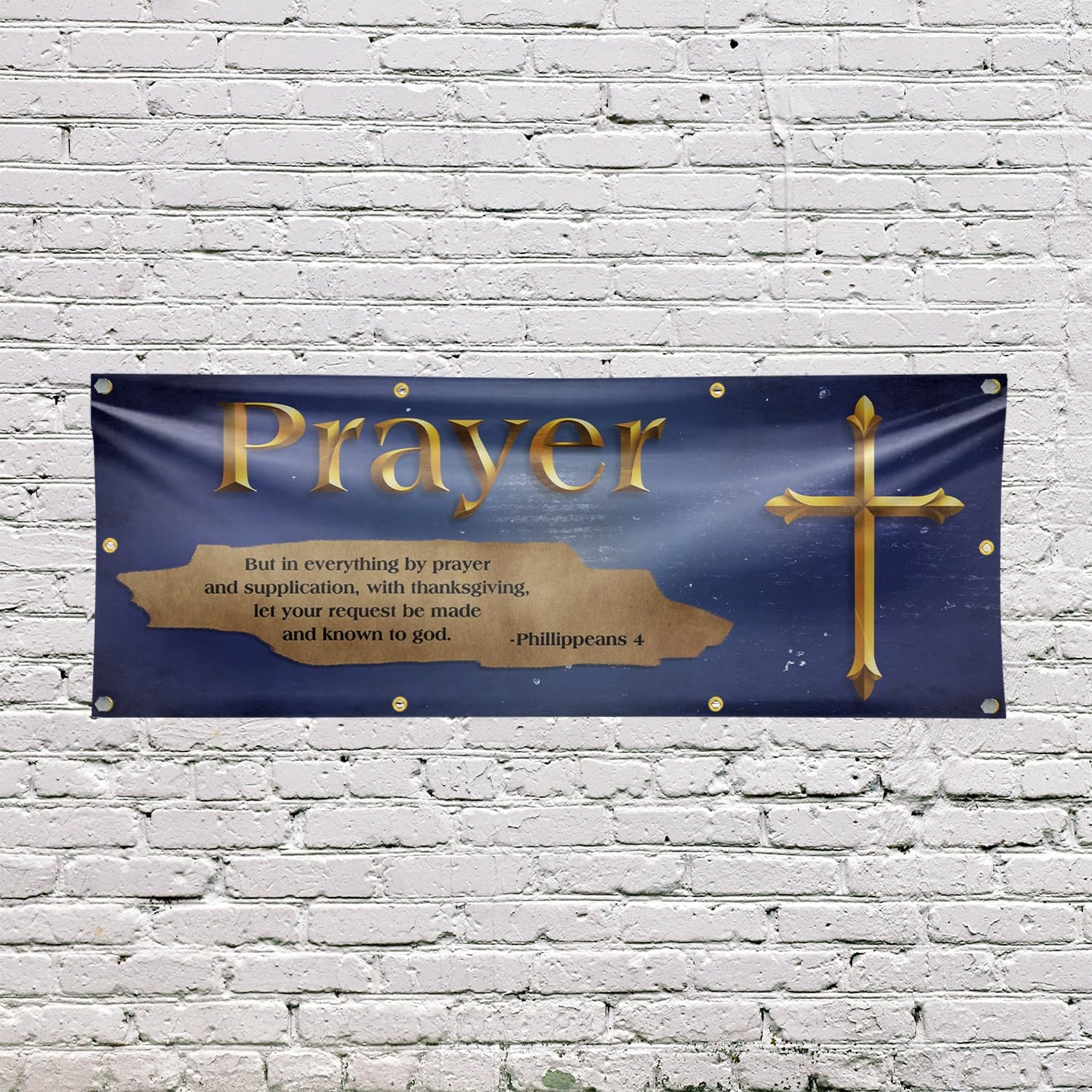 Signmission Jesus Prayer Banner Sign 36 X 96 13 Oz Vinyl Metal Single-Sided