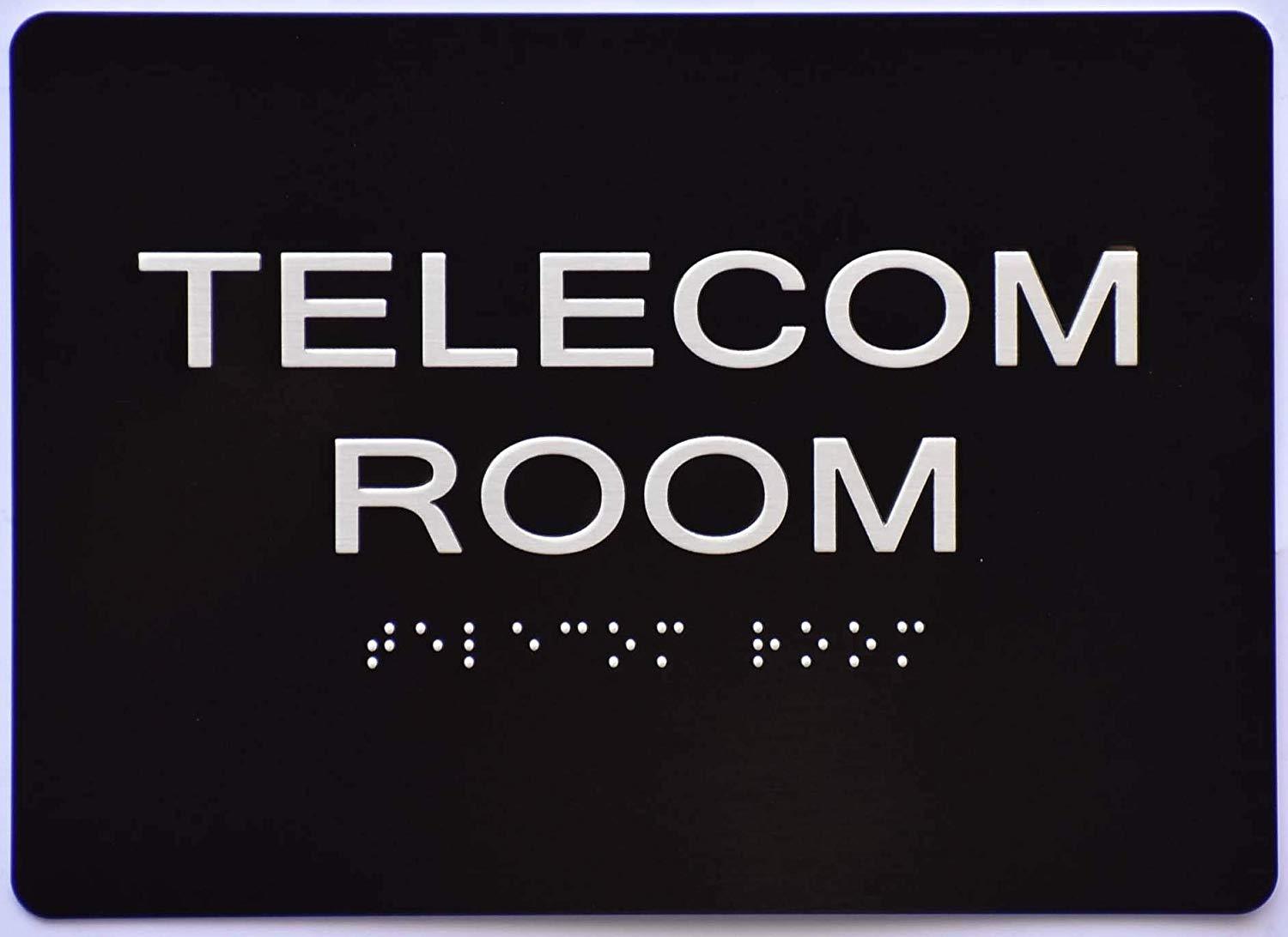 Telecom Room Sign -Black(Aluminium, Black/Silver,Size 5×7) The ….REF24-1027