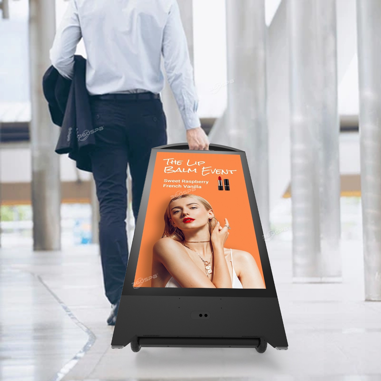 43″ 2000Nits IP65 Rechargeable Portable Outdoor LCD Digital Signage Totem