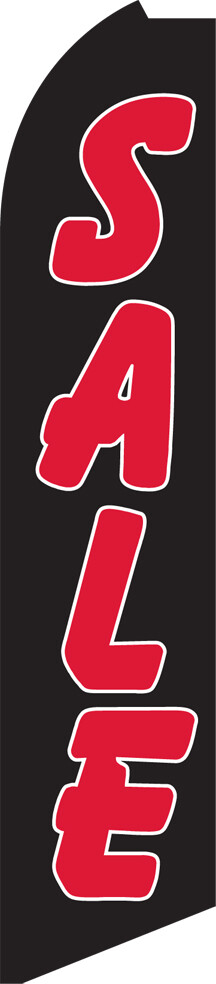 SWOOPER FEATHER FLUTTER FLAG SALE RED BLACK SIGN ADVERTISING HALF SLEEVE SUPER