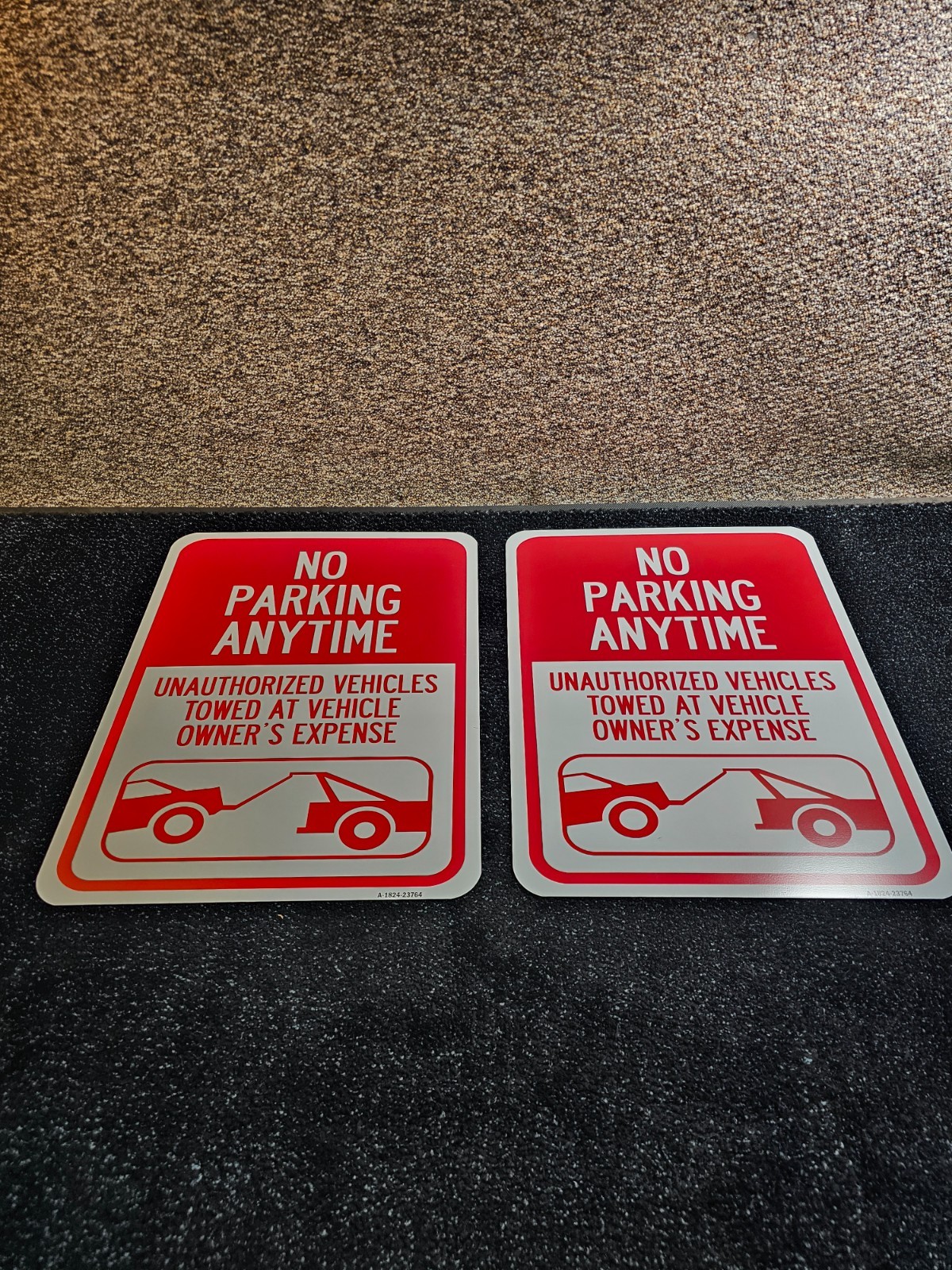 (QTY 2) No Parking Anytime 18 in. x 24 in. Aluminum Signage A-1824-23764