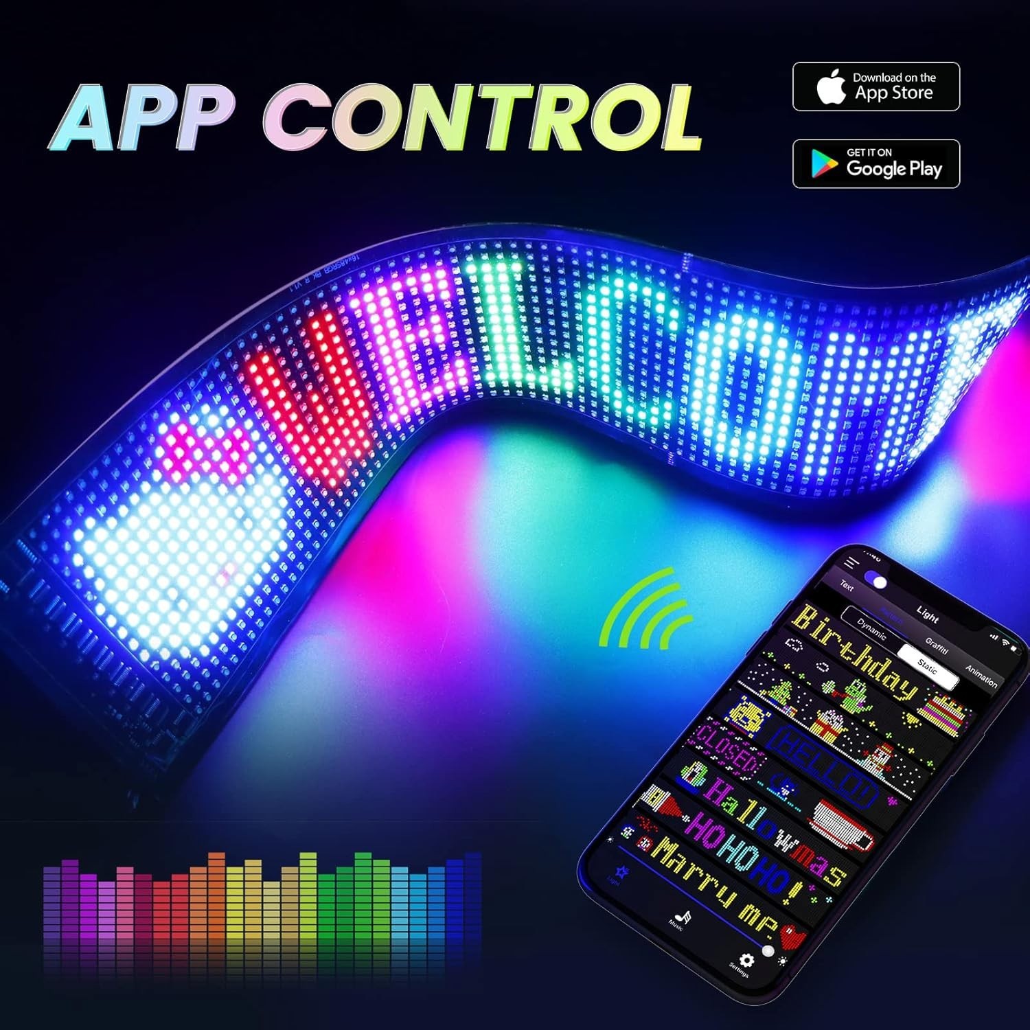 Scrolling Multicolor LED Sign – Programmable Display for Store & Events 27”x5”