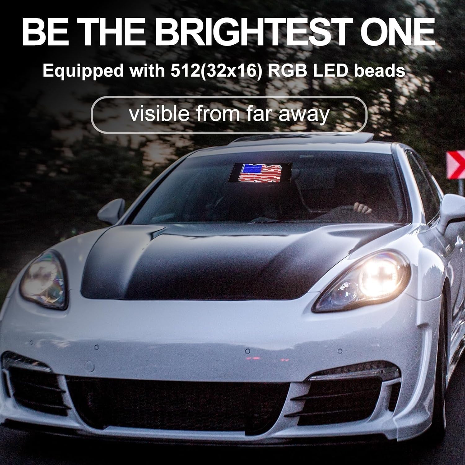 App-Controlled LED Display for Car – Dynamic Text and Animation Panel, 6.7’x2.7′