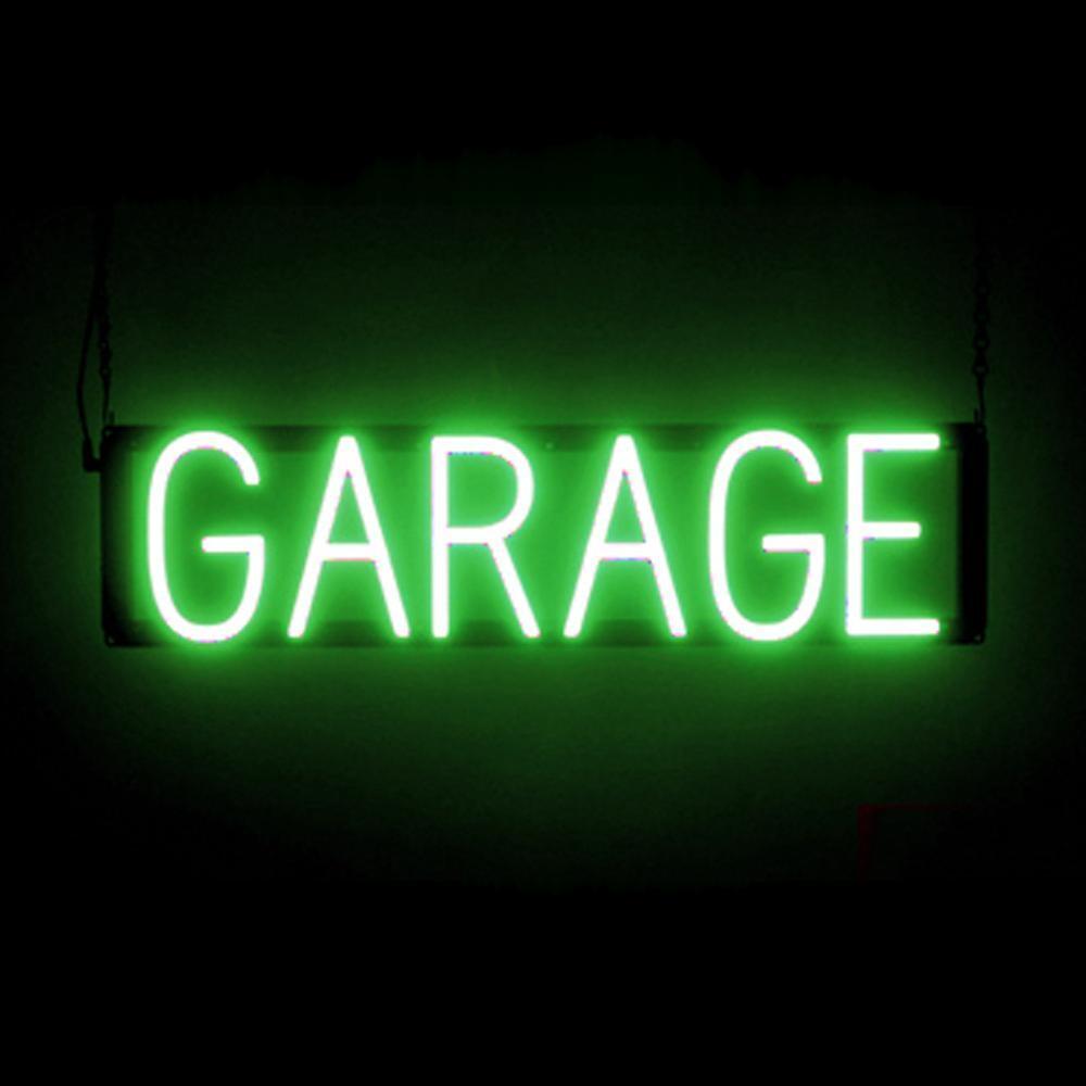 SpellBrite GARAGE Sign | Neon Garage Sign Look, LED Light | 24.1″ x 6.3″
