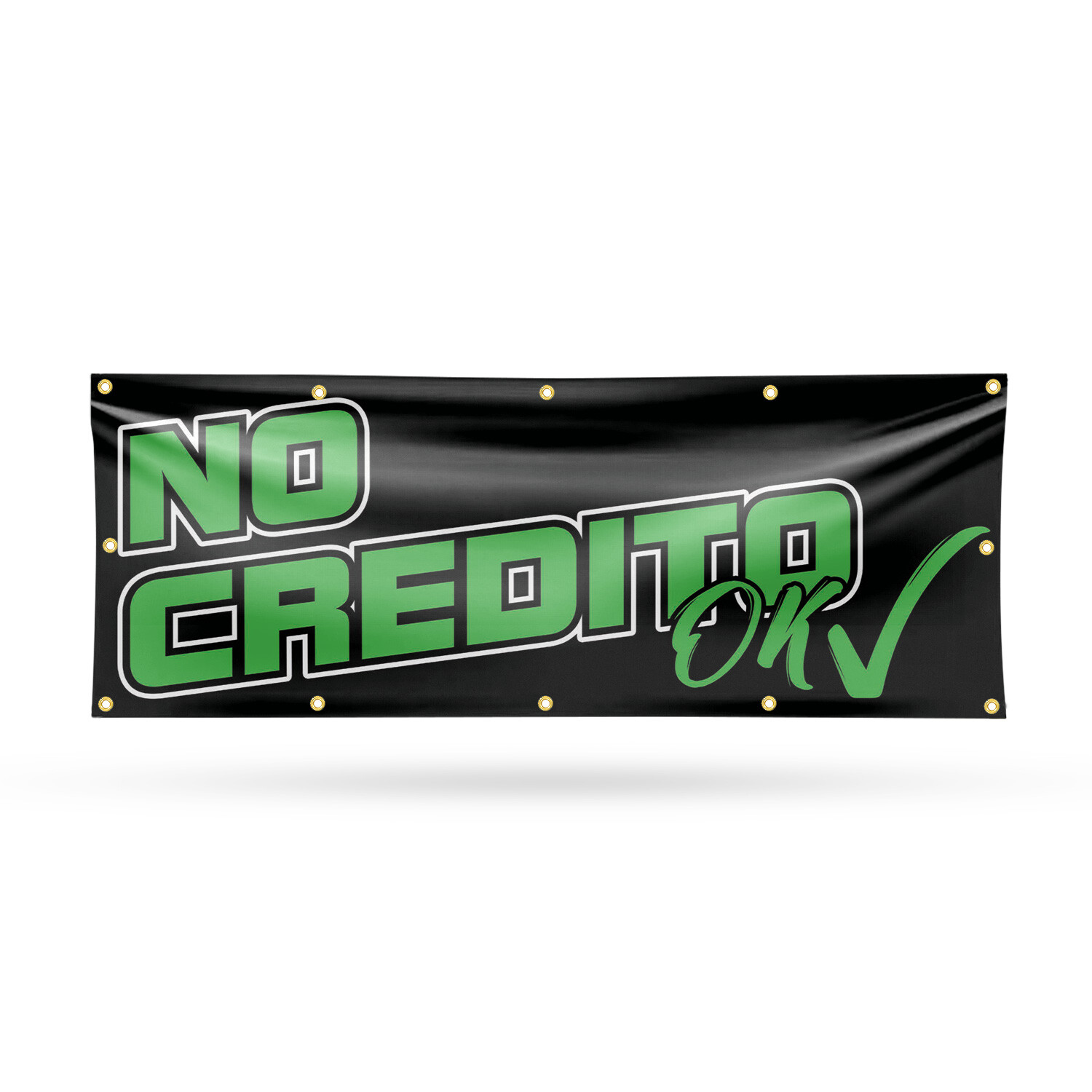 No Credito Ok Vinyl Banner Sign with Metal Grommets Heavy-Duty Single-Sided