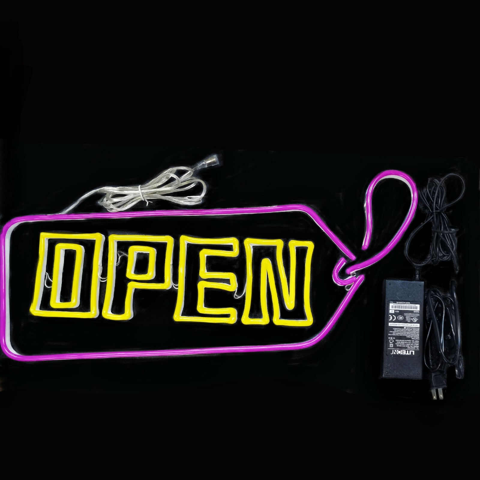 20″x12″ Ultra Bright LED Neon Light with ON/OFF OPEN Business Sign Acrylic Back