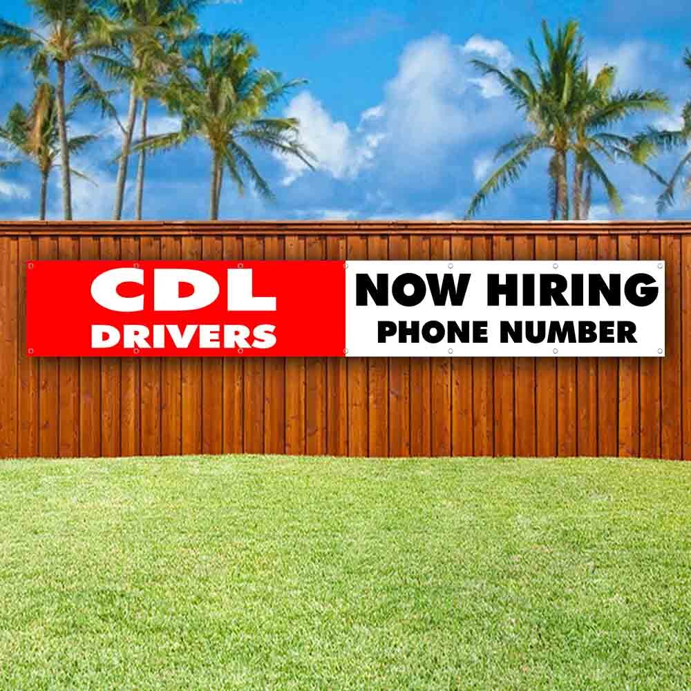 NOW HIRING CDL DRIVERS XXL Banner Advertising Vinyl Flag Sign Many LARGE SIZES