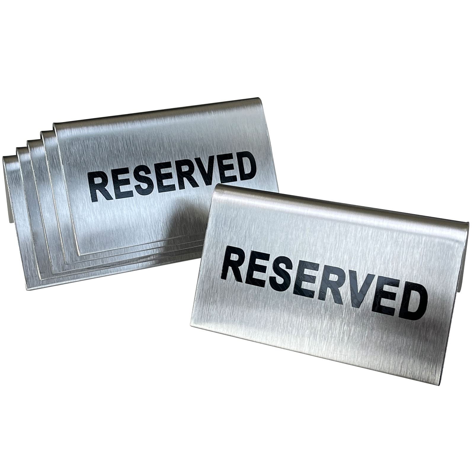 Reserved Table Signs Tent Stainless Steel Wedding Restaurant 4×2.4 In 6 PCS