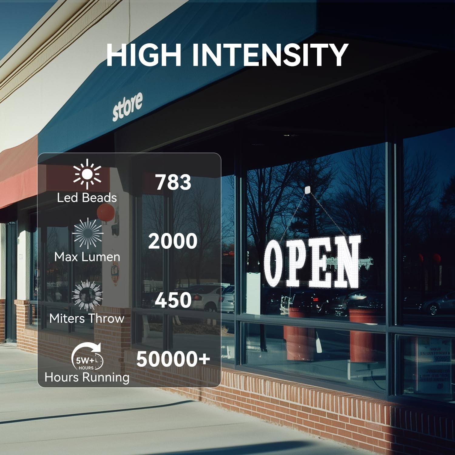 40×14 LED Business Sign Remote Control Bright Commercial Window Indoor Outdoor