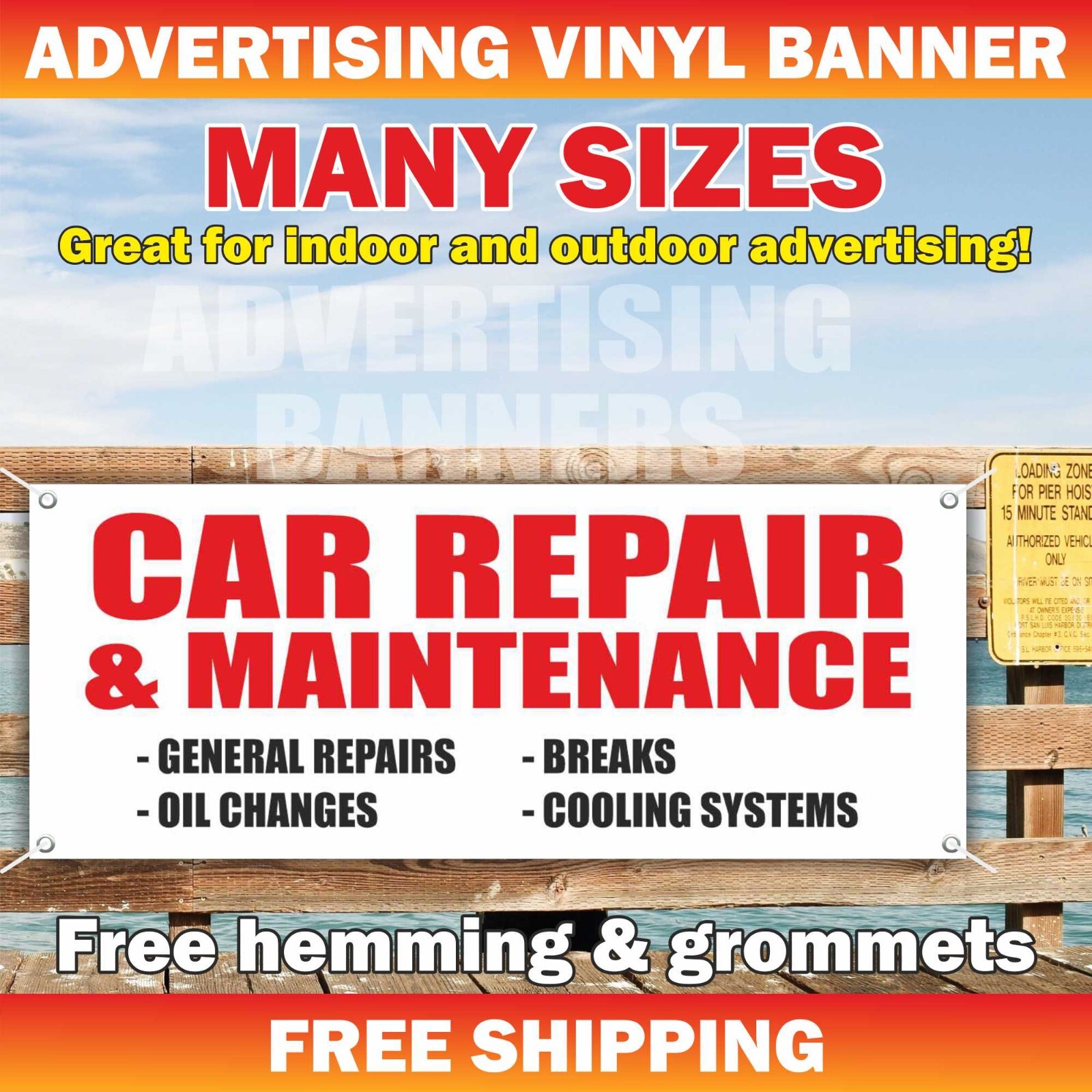 CAR REPAIR MAINTENANCE Advertising Banner Vinyl Sign Service Repair Mechanic Fix