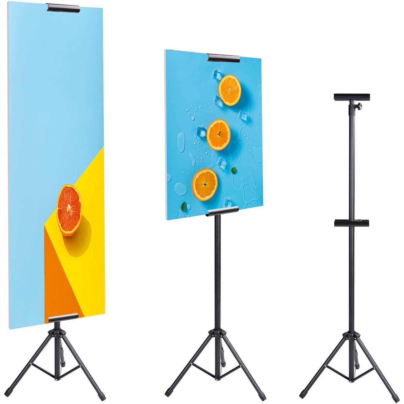5 pcs，Double-side Telescopic Tripod Stand for Sign Boards Display Adjustable He