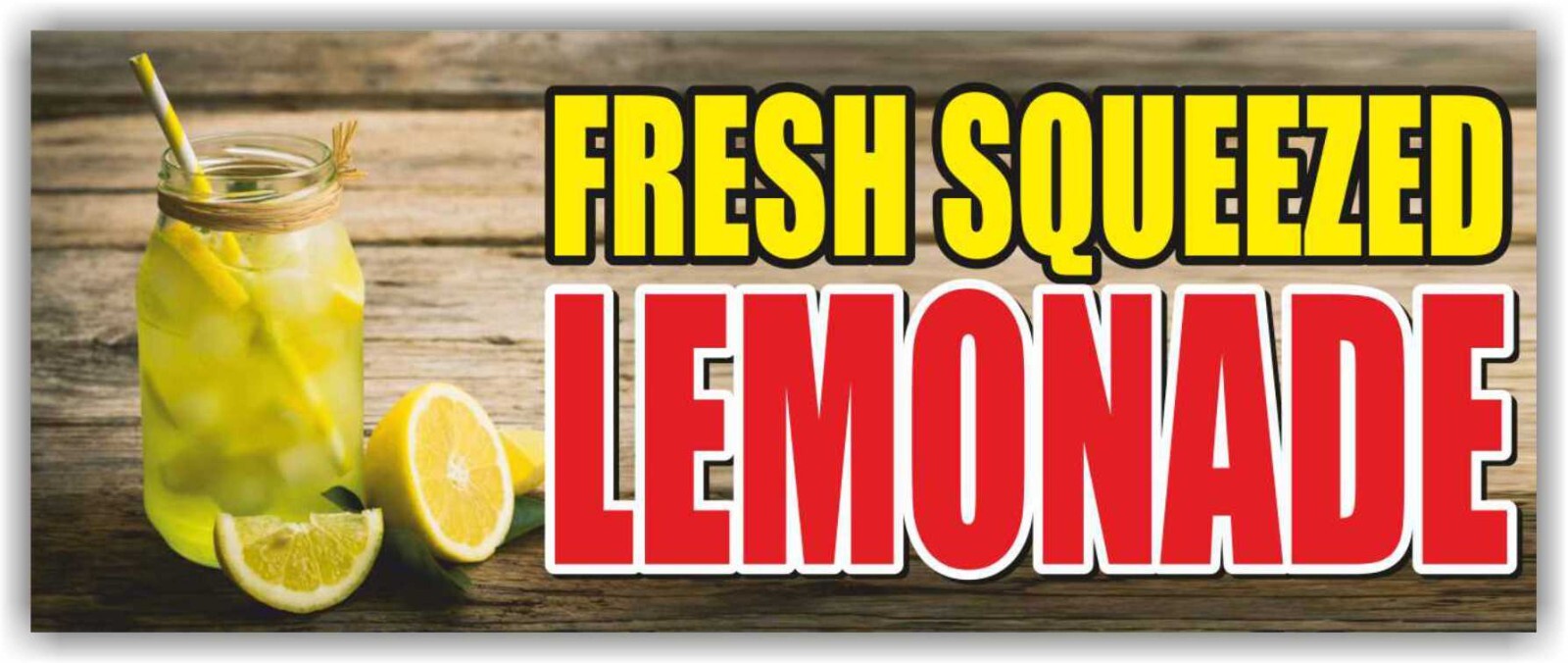 FRESH SQUEEZED LEMONADE Advertising Banner Vinyl Mesh Sign Ice Cold Drinks Tea