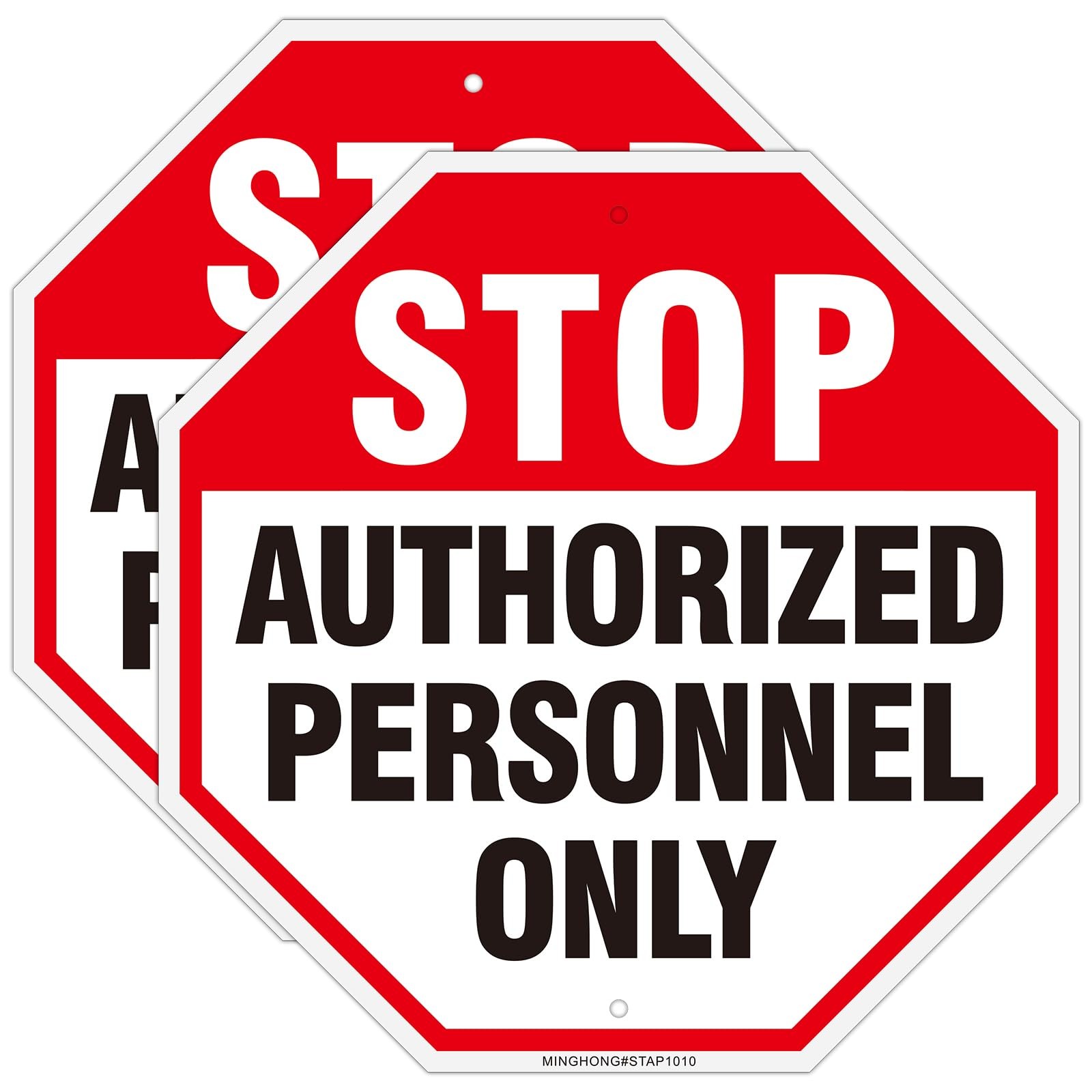 4 PCS Authorized Personnel Only Sign 10×10 Inch HeavyDuty Aluminum UV Weather