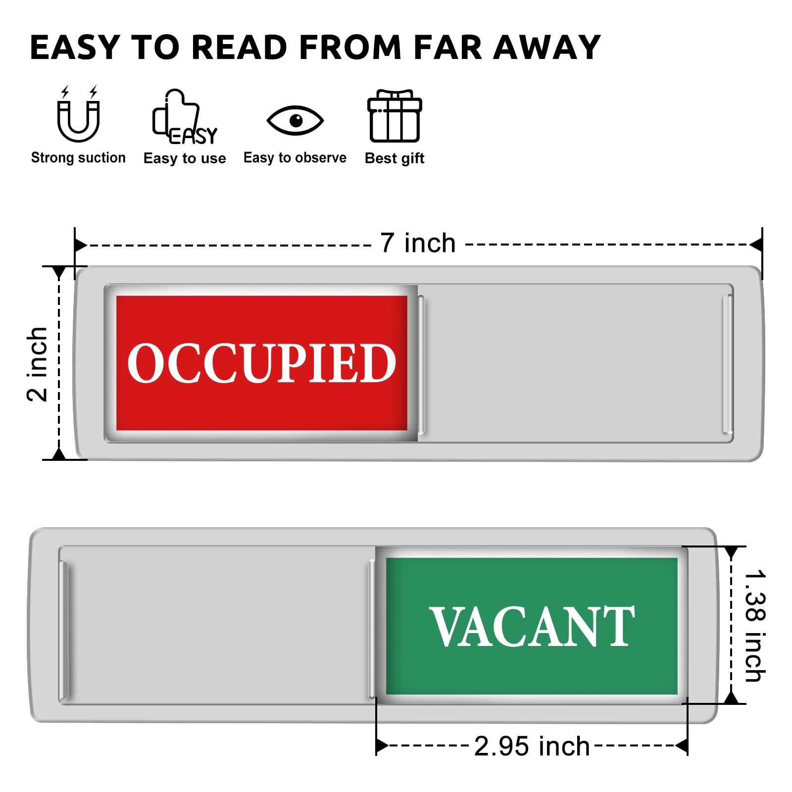 Privacy Sign – Vacant Occupied Sign for Home Bathroom Office Restroom Conference