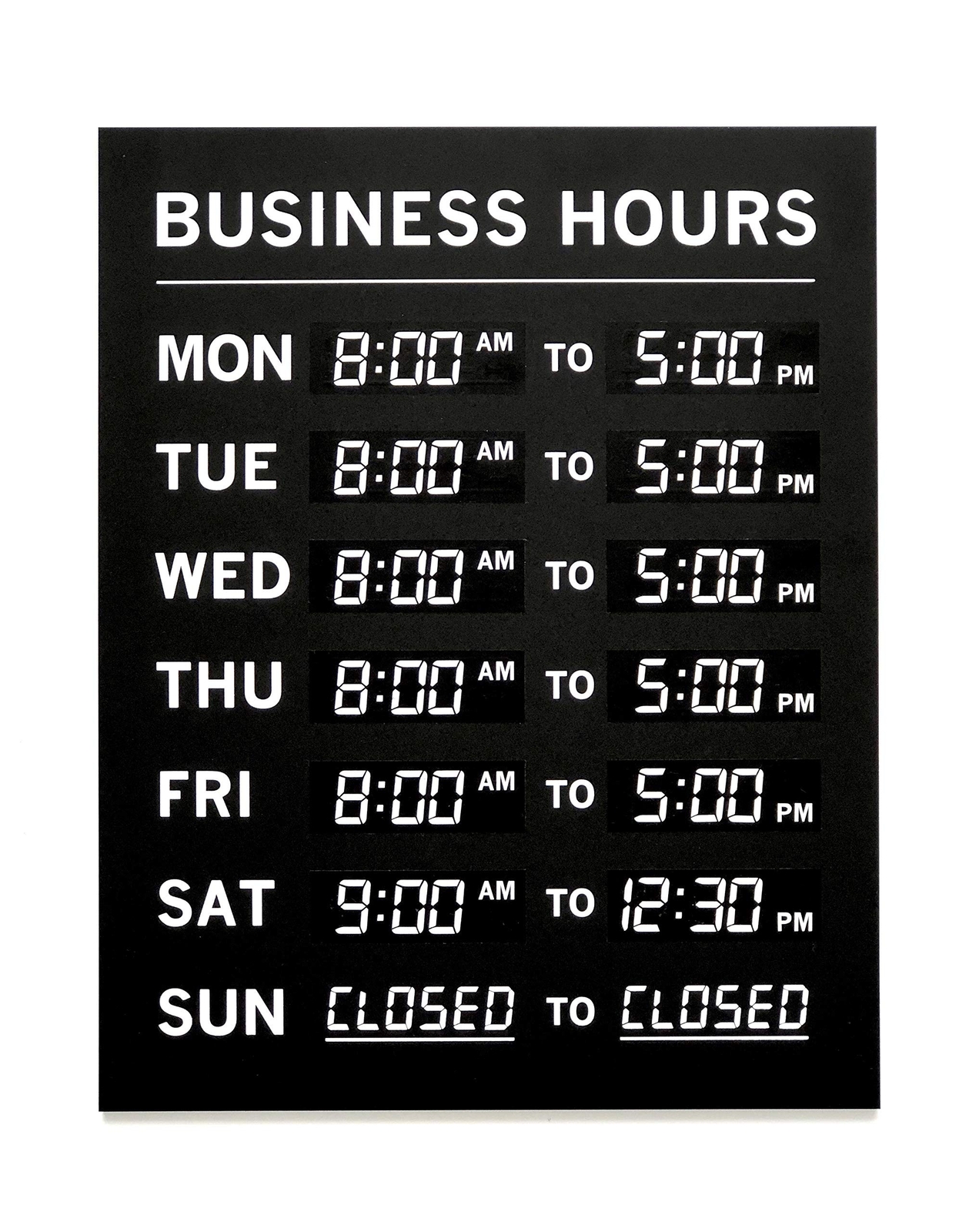 Business Hours Sign with Vinyl for Numbers – Open Signs for Business – Open C…