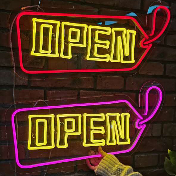 20″ x 12″ Bright LED Neon Light OPEN Sign + on/off switch UL Power Store Decor