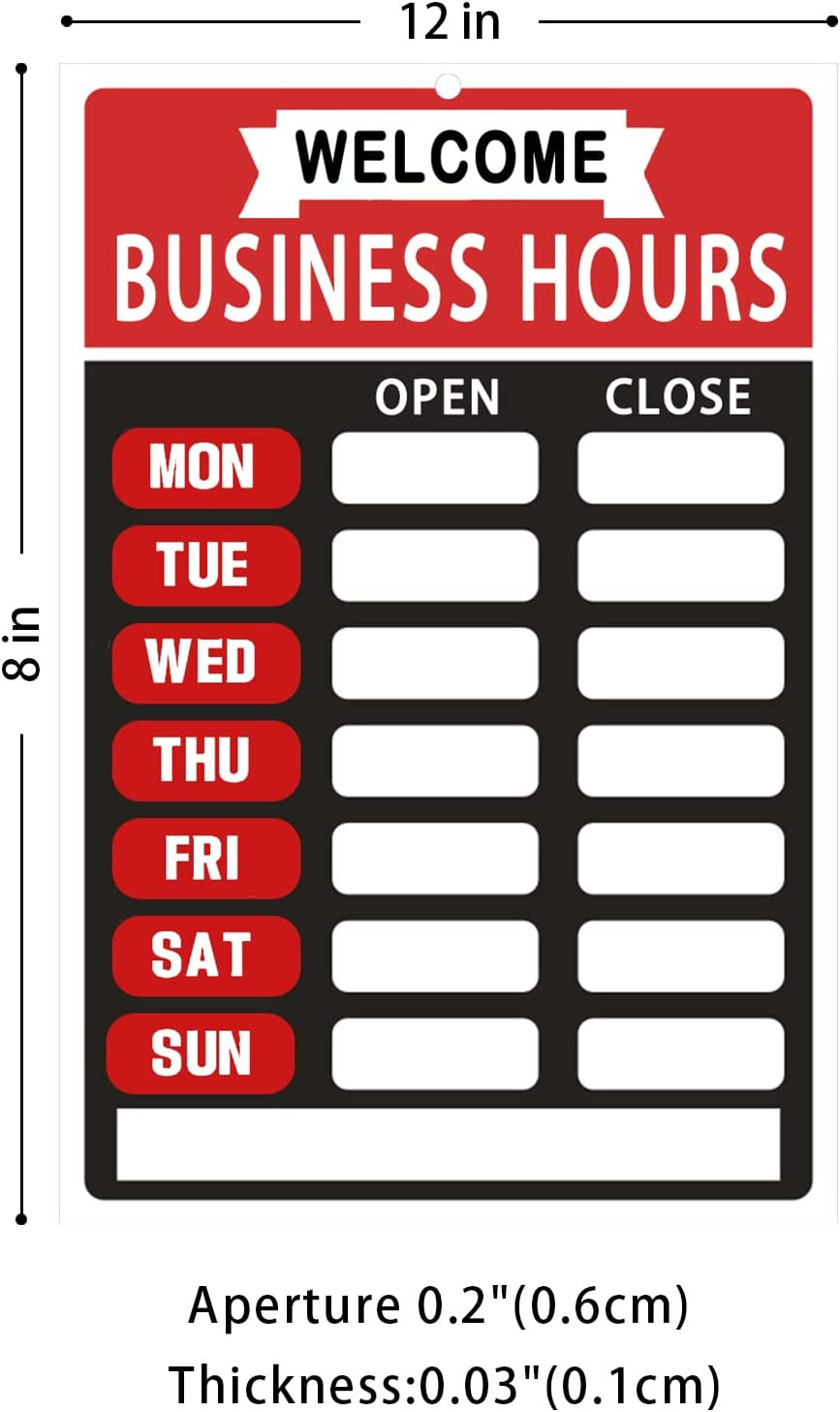 Business Hours SignOpening Hour Sign KitChangeable Store Hours SignHours of O