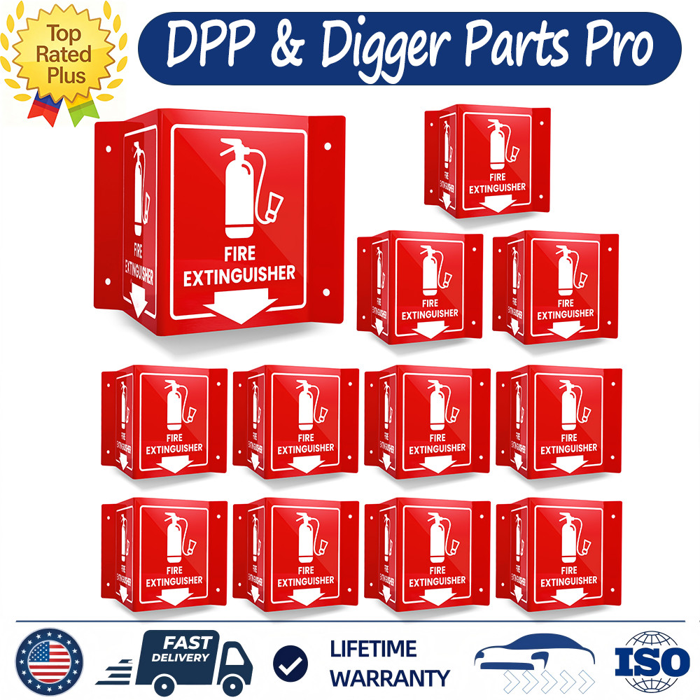 12 Pack 8″ x 6″ Fire Extinguisher Sign with Down Arrow For Home Office Business