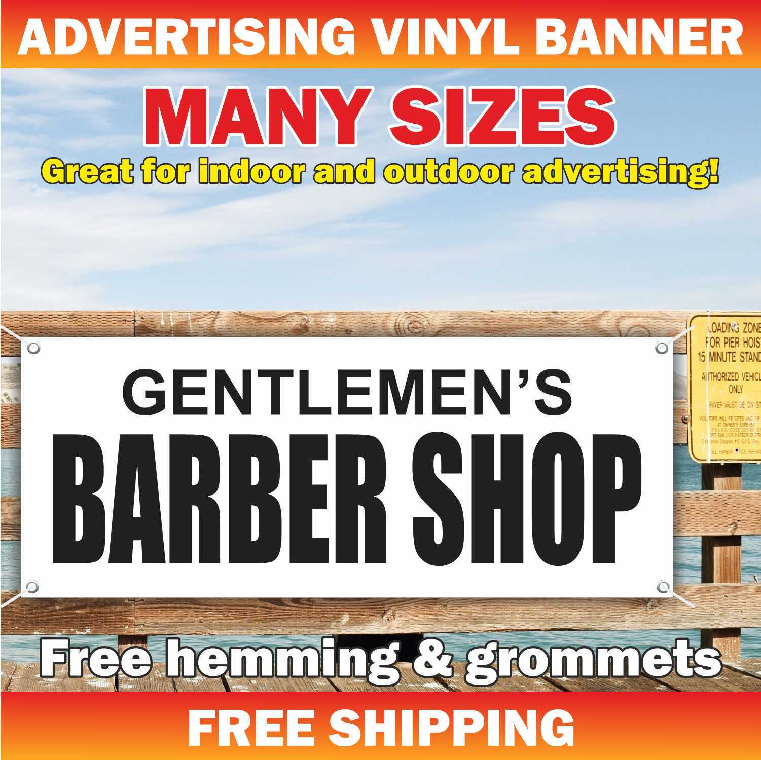 GENTLEMAN BARBER SHOP Advertising Banner Vinyl Mesh Sign Beauty Salon hair cuts