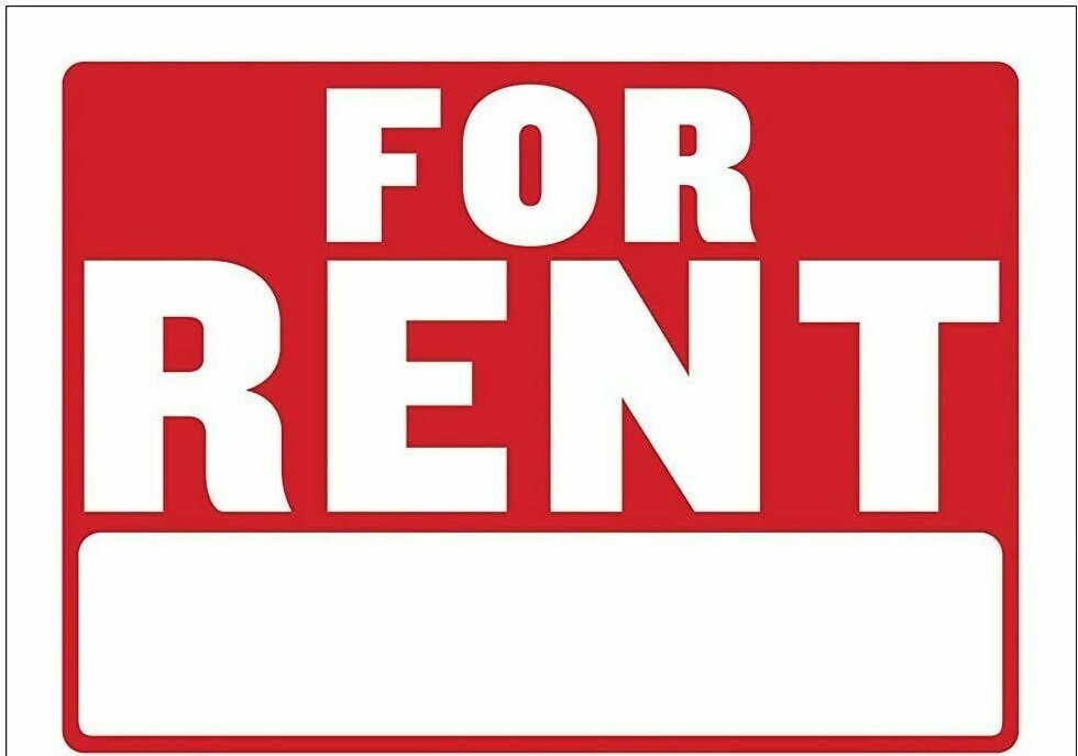 2 For Rent Sign Door, Car, House, Boat Red & White, (12″ x 8″)