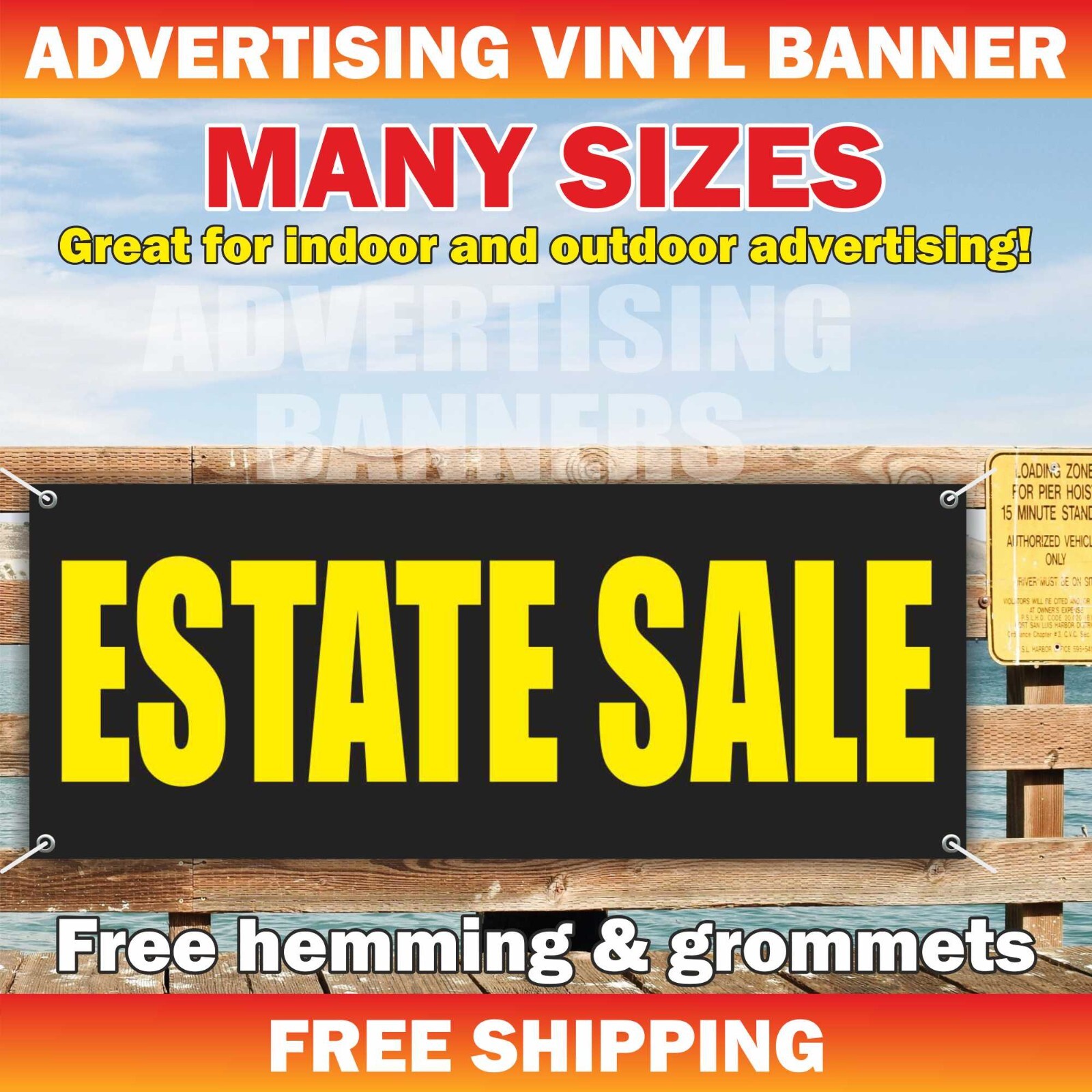 ESTATE SALE Advertising Banner Vinyl Mesh Sign office space home garage realtor