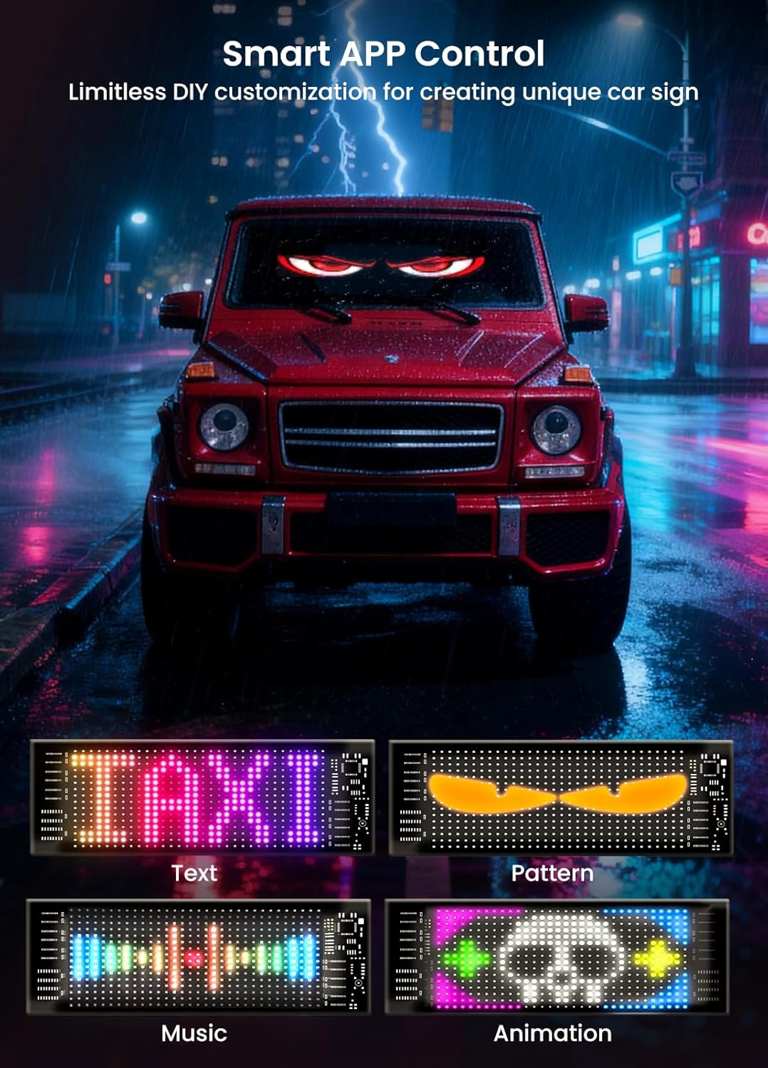 Customizable LED Scrolling Sign with Bluetooth Control for Store & Bar 7.6×35.3I