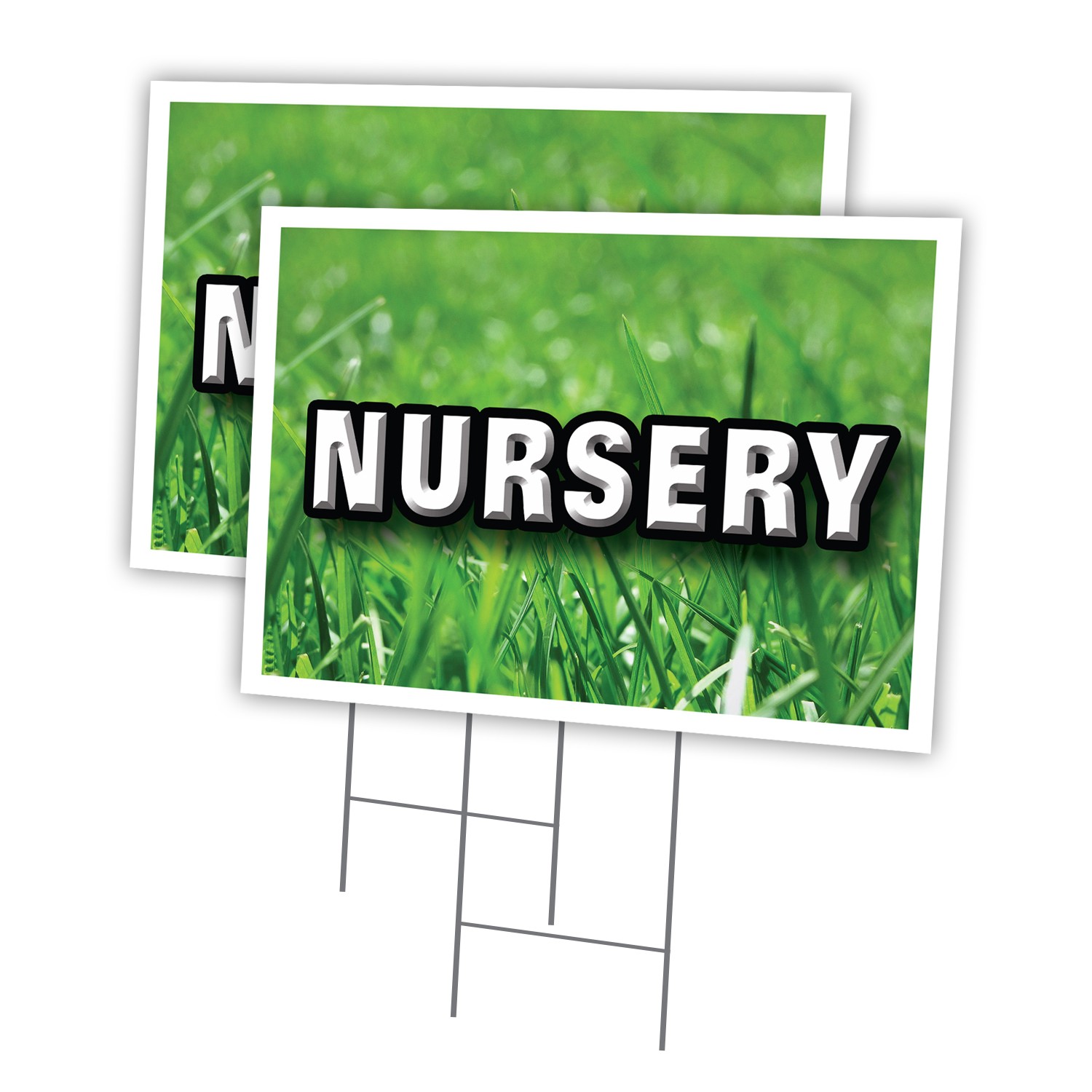 Nursery Multi-Pack of Yard Signs & Stake outdoor plastic coroplast window