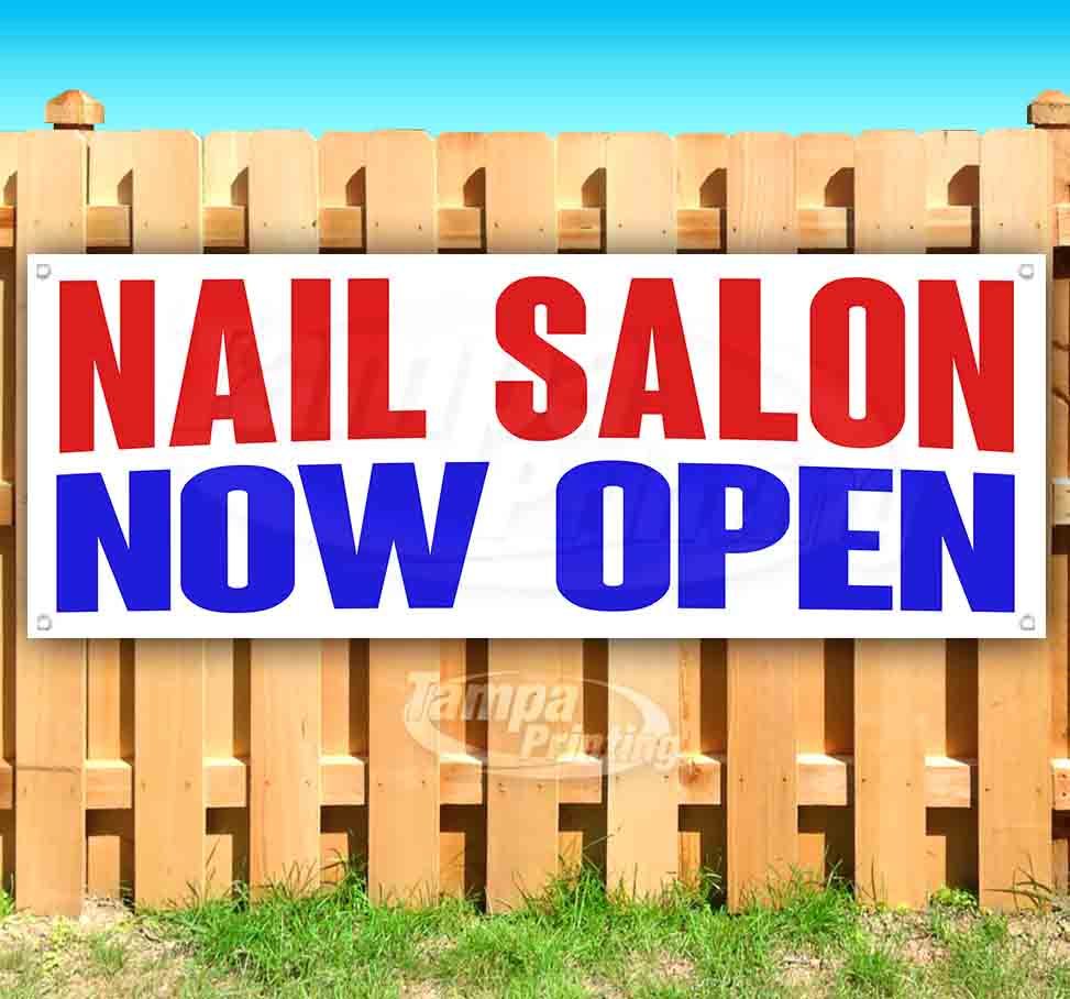 NAIL SALON NOW OPEN Advertising Vinyl Banner Flag Sign Many Sizes