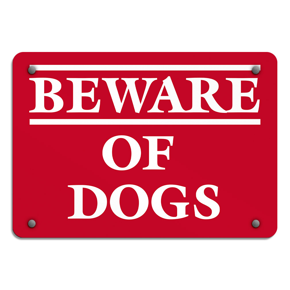 Horizontal Metal Sign Beware of Dogs Pet Animal Weatherproof Street Signage