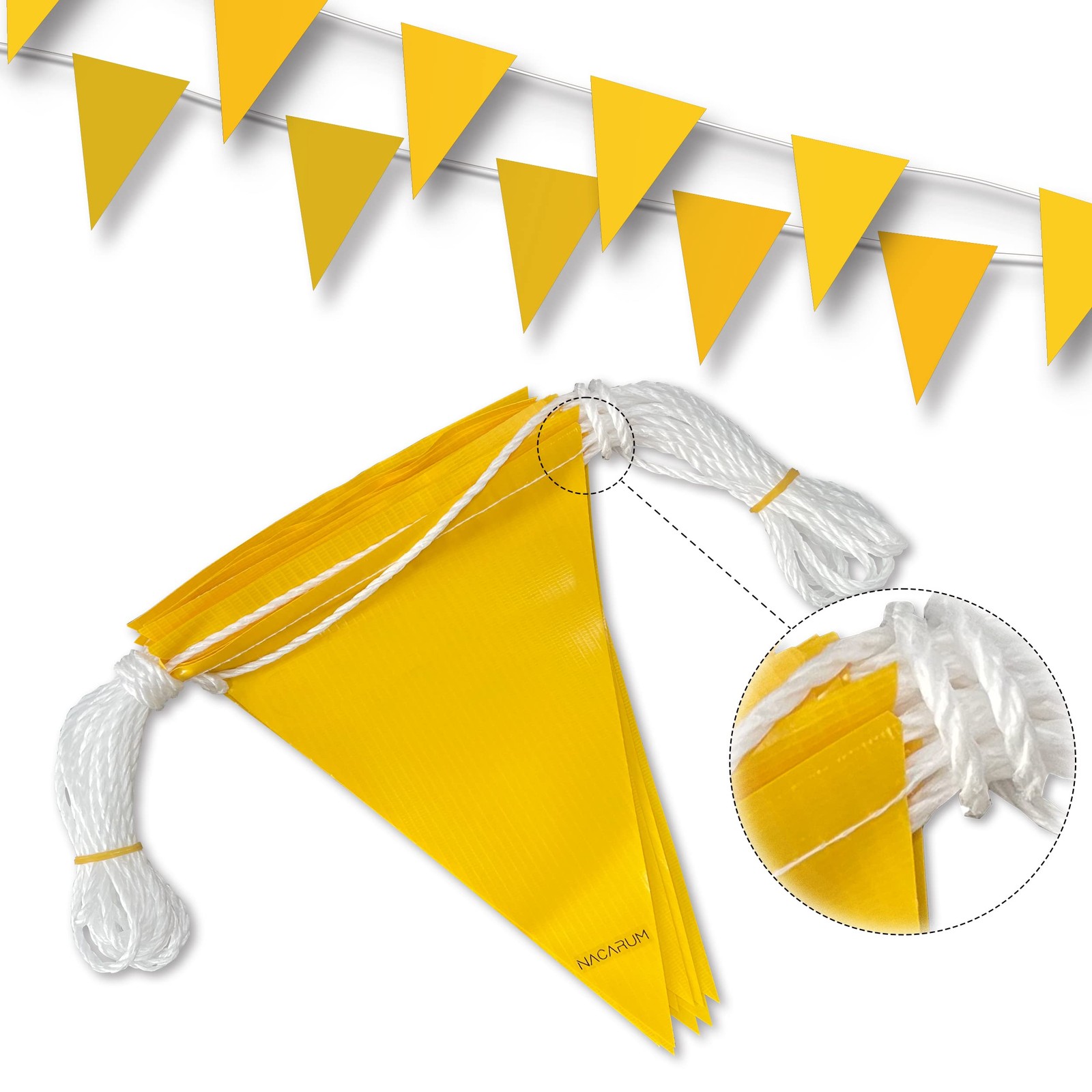 NACARUM OSHA Perimeter Marking Flags (408FT String) Warn of Hazardous Areas, …