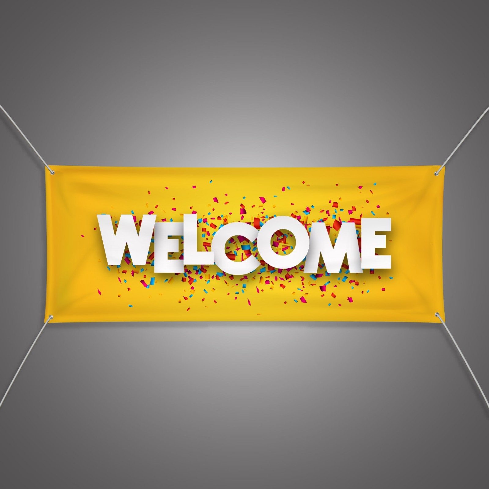 WELCOM Banner 13oz Vinyl | Ready-Made Indoor Outdoor Business Sign