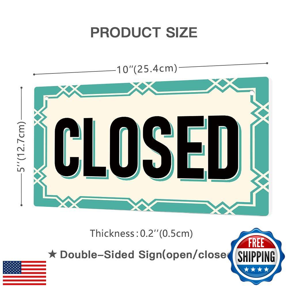 Putuo Decor Open Closed Sign, Reversible Double Sided Sign for Business Store
