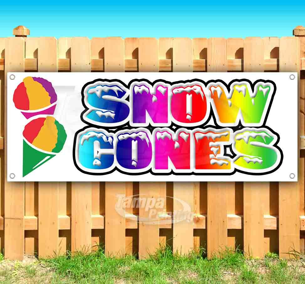 SNOW CONES Advertising Vinyl Banner Flag Sign Many Sizes THC