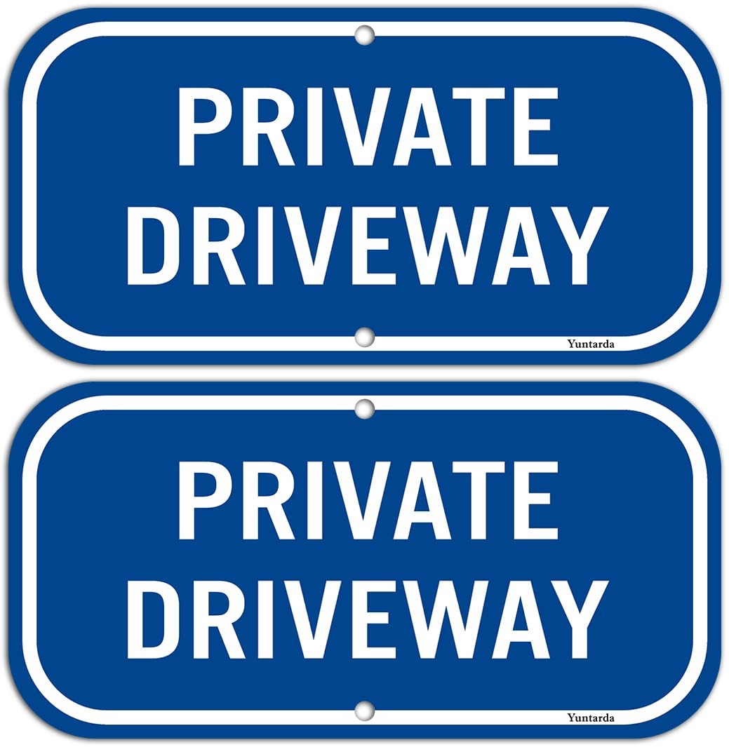 2-Pack Private Driveway,12″X6″ Heavy 0.40 Aluminum Rust Free Sign Professiona…