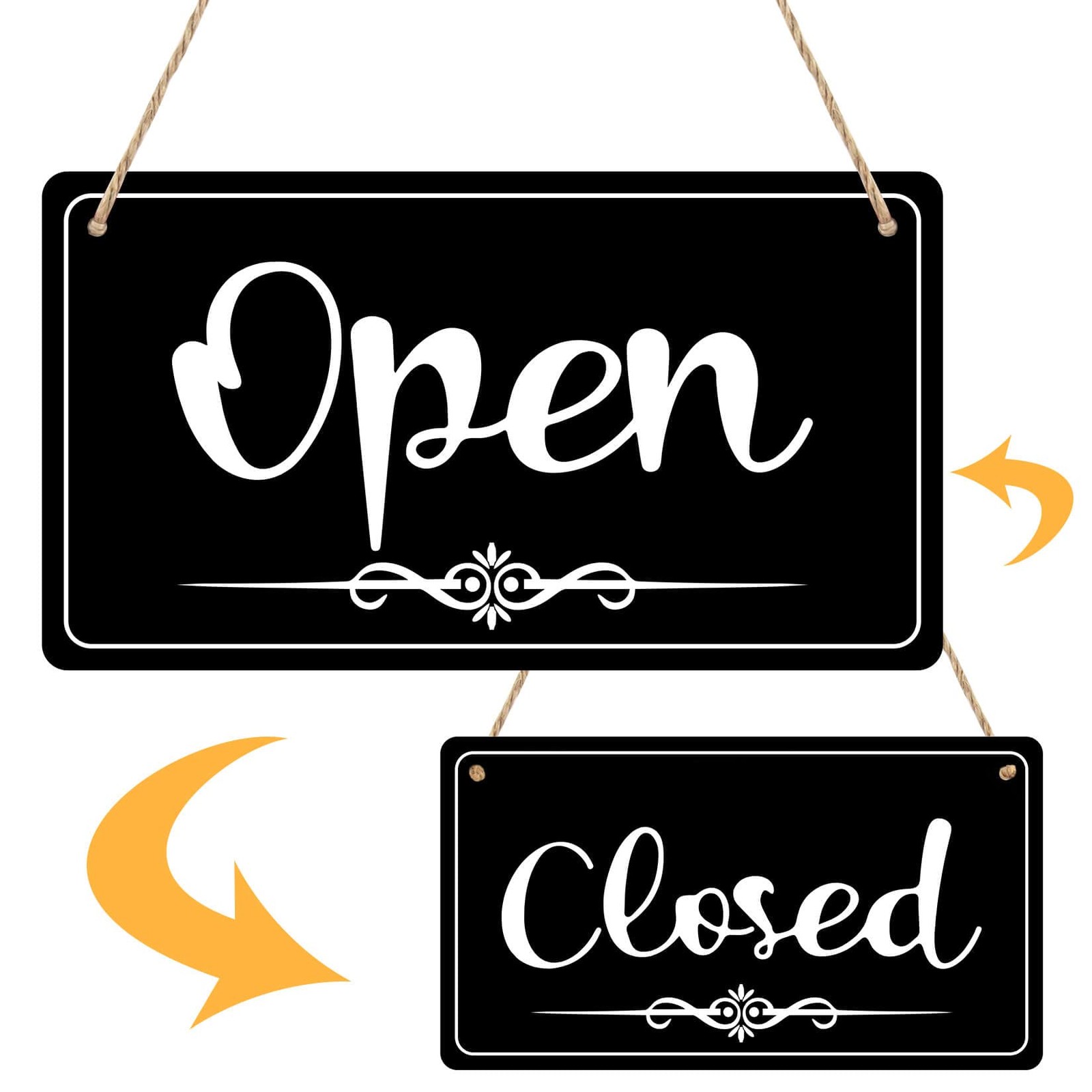 CARGEN Open Signs Double Sided Open Closed Sign Business Hours Hanging with …