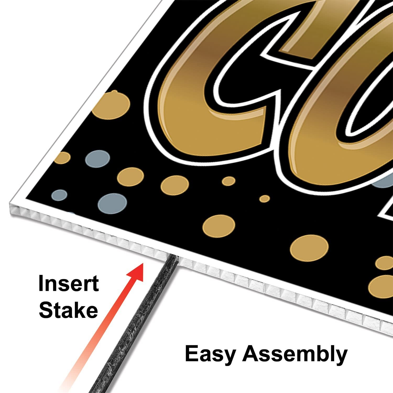 Jumbo Congratulations Yard Sign with Metal Stakes – Graduation, Baby Shower, Eng