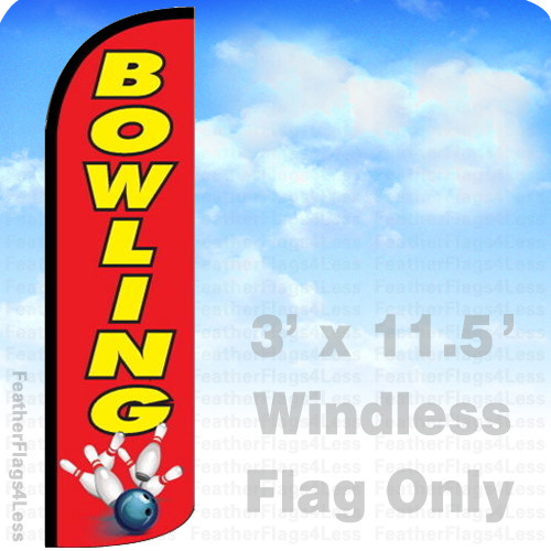 BOWLING – Windless Swooper Feather Flag 3×11.5′ Banner Sign – rq