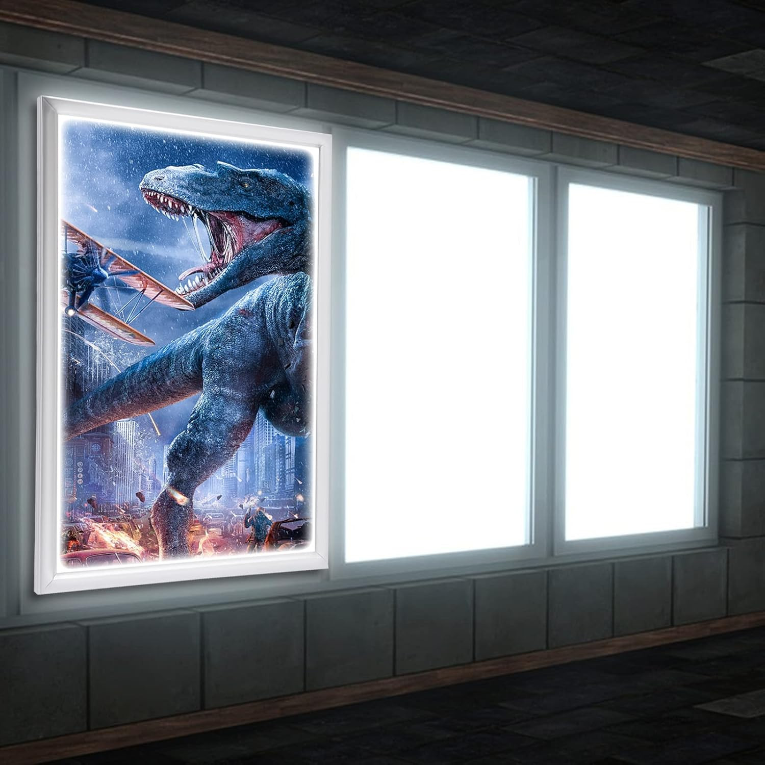 Angelcitycc 24 X 36 Inch LED Movie Poster Frame Home Theater Wall Mounted Advert