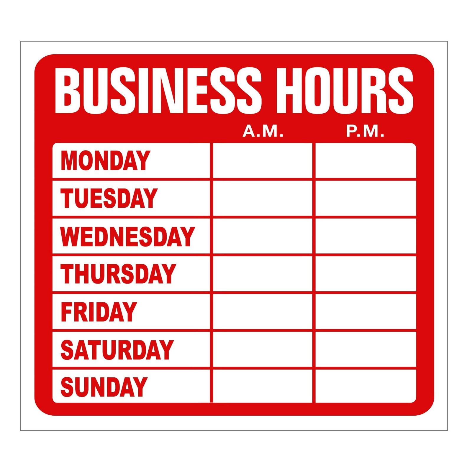 Business Hours Sign Store Window Vinyl Decal Sticker Open Closed New