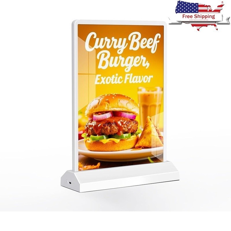 Double-Sided LED Tabletop Sign W/ Long-Lasting Illumination Bars Cafés Events US