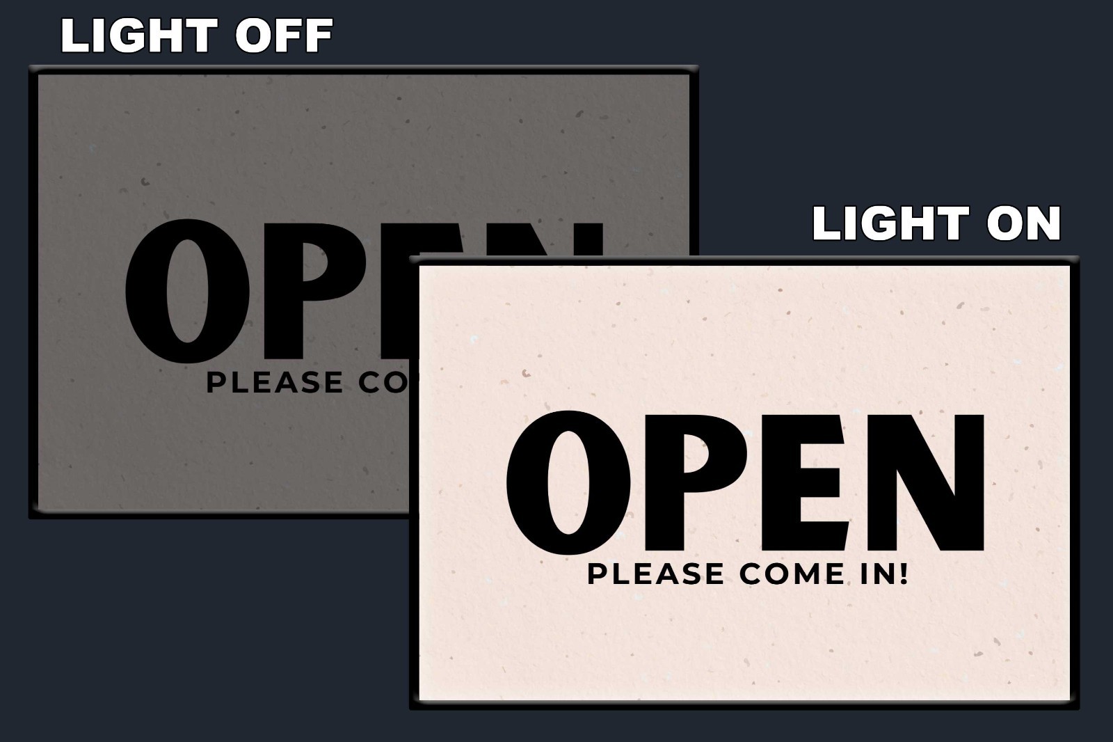 LED We’re Open Sign Light Box Wall Mounted Backlit Business Store Display